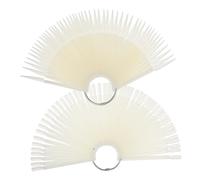 STOBAZA 200 pièces Présentoir Ongles Fan avec Anneaux Métalliques Palette de Couleurs Naturelles Bâtonnets Pratique pour Salon et Débutants Manucure