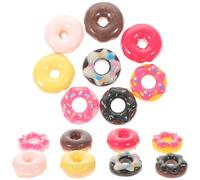 STOBAZA 24 pièces Charms Donuts Simulés Dégradé pour Création Bijoux DIY Pendentifs Légers et Durables Accessoires Bracelet et Porte-clés Kit Loisirs Créatifs