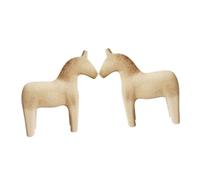 STOBAZA 2pièces Centres De Table Animaux Chevaux Bois Figurines Cheval Rustique Décoration Artisanale Inachevée Modèle Peinture DIY