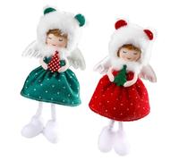 STOBAZA 2pièces Décoration Sapin Noël Pendentifs Anges Suspendus Rouge Vert Ornements Noël pour Arbre Maison Fête