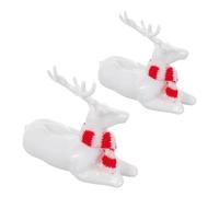 STOBAZA 2pièces Ornement De Cerf Acrylique Statue De Renne Décorative Figurine De Noël pour Table Petite Statuette De Cerf De Vacances Décor De Fête Hiver