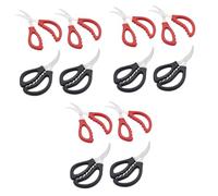 STOBAZA 3 Ensembles Ciseaux De Cuisine Multifonctions Acier Inoxydable Coupe Rapide Pour Crevettes Et Fruits De Mer Outils Noir Et Rouge 4 Pièces * 3