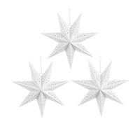 STOBAZA 3 Pièces Abat-jour en papier star abat-jour en papier blanc étoiles de lanternes suspendues étoiles en Lanterne réutilisable blanche