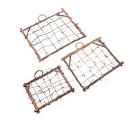 STOBAZA 3 pièces Cadre Rotin Suspendu Style Rustique pour Plantes Décoration Murale Maison Support DIY pour Plantes Grimpantes et Intérieur