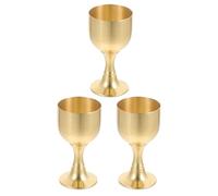 STOBAZA 3 Pièces Calices Laiton Doré Vintage Coupe de Communion pour Cérémonies Religieuses Offrande Autel Verres à Vin Saints pour Mariage et Rituels Église