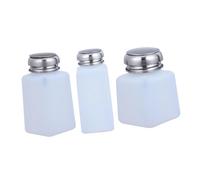 STOBAZA 3 pièces Lot de Bouteilles à Liquide Rechargeables avec Pompe Aluminium et Flacons Push Type Anti-statique pour Stockage Eau et Solvants Utilisation Chimique et Médicale