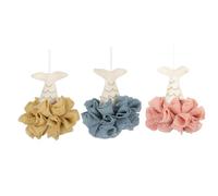 STOBAZA 3 pièces Lot de Éponges de Forme de Queue de Sirène Fleurs de Bain Exfoliantes Riches Mousse Accessoires Écologiques pour Massage et Nettoyage Peau Adaptées à Toute la Famille