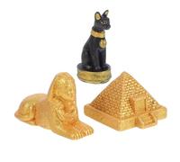 STOBAZA 3 Pièces Lot de Figurines Résine Égypte Ancienne Pyramide Miniature et Déesse Chat Sculptures Décoration Collection et Ornement Bureau Maison