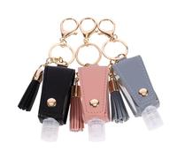 STOBAZA 3 pièces Lot de Petites Bouteilles Vides Porte-clés pour Voyage Flacons Rechargeables pour Lotion et Liquide Mains Accessoires Légers pour Sac et Clés Noir Bleu Rose