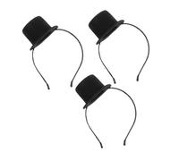 STOBAZA 3 Pièces Mini Top Hat Headband Set Lightweight Fascinator For Halloween Costume Party Vintage Victorian Cosplay Holiday Carnival Accessories