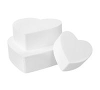 STOBAZA 3 pièces Moule Cœur Polystyrène pour Modelage Gâteau DIY Formes Mousse Réutilisables Décoration Pâtisserie et Entraînement Cake Design
