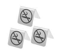 STOBAZA 3 pièces Panneaux Interdiction Fumer Double Face Acier Inoxydable Signalisation Intérieure pour Bureaux Hôtels et Entreprises Installation Facile