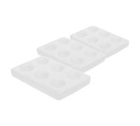 STOBAZA 3 Pièces Plaque de Réaction en Porcelaine à 6 Puits pour Essais | Surface Non Poreuse, Réutilisable pour Gouttes Réactives et Microéchantillons, Études Médicales, Lot Blanc
