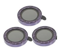 STOBAZA 3 pièces Protection Objectif Verre Trempé Compatible Smartphone Pro Anneau Métallique Brillant Anti-rayures Film Protecteur pour Caméra de Téléphone Haute Définition et Légèreté