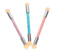 STOBAZA 3 pièces Stylo Éponge Nail Art Double Tête avec Cristaux Brosse Manucure Dégradé pour Salon et Usage Domestique Têtes Lavables et Remplaçables pour Effet Gradient