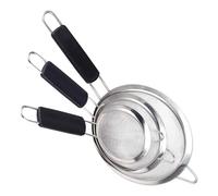 STOBAZA 3 pièces Tamis à Farine Inox à Mailles Fines avec Poignée Ergonomique Résistante Chaleur pour Usage Domestique et Cuisine