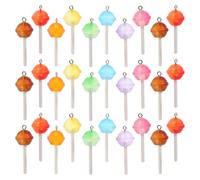 STOBAZA 30 Breloques Pendentifs Sucette Transparentes en Résine 30 Pièces Multicolores Rondes Accessoires DIY pour Bracelets Colliers et Boucles D’Oreilles Charms Artisanaux Sucrés