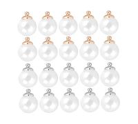 STOBAZA 30 ensembles Boules Verre Miniatures avec Capuchons Argentés et Dorés pour Accessoires de Pendentifs DIY Contenants Cristal Creux pour Bijoux Faits Main Fournitures Artisanales