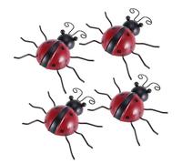 STOBAZA 4 Pièces Applique Murale Insecte en Fer Rouge, Décoration de | Art Mural Métal, Finition Soignée, pour Cour et Salon Couleur Aléatoire