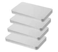 STOBAZA 4 pièces Boîte de Rangement Tôle pour Coque Téléphone et Verre Trempé Contenant de Bureau Compact avec Couvercle Organisateur Pratique pour Accessoires et Objets Divers