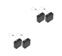 STOBAZA 4 Pièces Boîte Rétractable en Acier avec Câble de Sécurité Télescopique Verrouillage Automatique Câble Attache Sécurisée Compact pour Exposition et Usage Polyvalent Noir