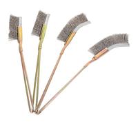 STOBAZA 4 pièces Brosse Métallique de Nettoyage pour Rainures de Portes et Fenêtres Acier Inoxydable Brosses à Fil Rigide pour Éliminer Rouille Poussière et Bavures Outil de Dépoussiérage