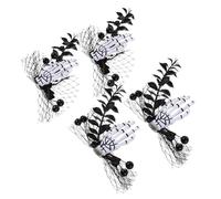 STOBAZA 4 Pièces coiffe d'Halloween pincés à main squelette coiffes de squelette d'halloween casques punk Clips de cheveux pincés à cheveux zombies barrette punk plastique Noir