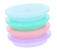 STOBAZA 4 Pièces Couvercles Mason Jar avec Trou pour Paille Étanches et Compatibles Bocaux à Large Bouche Lot de Colorées Rose Bleu Vert pour Boissons Variées