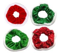STOBAZA 4 Pièces Élastiques Cheveux de Noël Grands en Tissu pour Filles et | Maintien Sûr Queue de Cheval, Texture Lisse, Légers, pour Chignons -hauts, Bureau et Rendez
