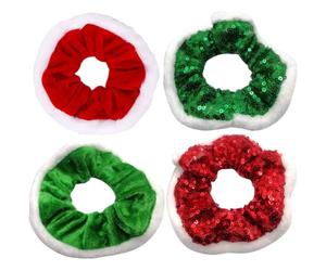 STOBAZA 4 Pièces Élastiques Cheveux de Noël Grands en Tissu pour Filles et | Maintien Sûr Queue de Cheval, Texture Lisse, Légers, pour Chignons -hauts, Bureau et Rendez