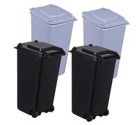 STOBAZA 4 pièces Lot de Mini Poubelles de Bureau Plastique avec Roulettes et Couvercles Poubelles Créatives Multifonctions pour Bureau et Chambre Rangement et Déchets