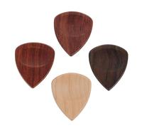 STOBAZA 4 Pièces Médiators de Guitare et Basse en Bois, Triangle, Design | Accessoire Musical Pratique, Style Mode Créatif, Lot Unique, Face Plate et Face Creuse, pour Joueurs