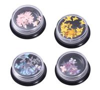 STOBAZA 4 pièces Mini Stickers Ongles Motifs Décorations Nail Art DIY Accessoires Manucure Maison Salon Multicolores