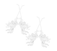 STOBAZA 4 Pièces Ornements Transparants Acrylique Cupid pour Décoration de Noël et Saint-Valentin Figurines Anges Miniatures Suspendues pour Sapin Décor Festif Polyvalent