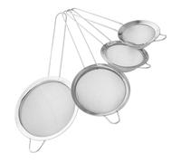 STOBAZA 4 Pièces Passoire Inox Multi Usage avec Poignée Tamis Maille Fine pour Cuisine Filtrage Thé Jus Farine et Sucre Acier Inoxydable