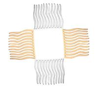 STOBAZA 4 pièces Peignes à Cheveux Latéraux Métalliques pour Femmes Accessoires Coiffure Durables pour Mariage et Fêtes Clips Large Dents Flexibles pour Styles Élégants