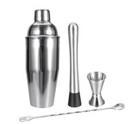STOBAZA 4 pièces Set de Acier Inoxydable pour Cocktail Professionnel Mixologue avec Shaker Doseur et Becs Verseurs Équipement pour Préparation de Boissons Alcoolisées à et Bar