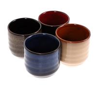 STOBAZA 4 pièces Tasses à Thé Japonaises Céramique Rétro Lot de Tasses Kung Fu Élégantes et Résistantes pour Quotidienne et Décor de Table
