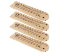 STOBAZA 4 Pièces Thermomètre Mural en Bois Naturel pour Usage Intérieur, Fermentation de Bière et Chambre de Brassage, Cadran Analogique Classique Verre, Affichage Clair et Décoration