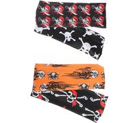 STOBAZA 4pcs Bandeaux Larges pour Cheveux Crâne D'halloween en Polyester Respirant et Séchage Rapide, Accessoires Stylés pour Fête D'halloween Colorés