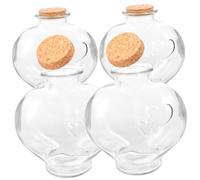 STOBAZA 4pièces Bouteilles Verre De Potion avec Bouchon Liège Petites Fioles Vides pour Décoration Kit De Fabrication De Potions