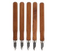 STOBAZA 5 Couteaux À Tracer Menuisier Couteau Pour Sculpter Le Bois À Manche En Bois Marron Pour Scribing Lines Et Better Grip, 5pcs, 13.50 X 2.00 X 1.00 cm