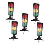STOBAZA 5 Pièces Carton de Décorations de Table pour Fête Anniversaire Garçon Fille Thème Course Voitures Jouets Signal Lumineux Modèle Arrêt