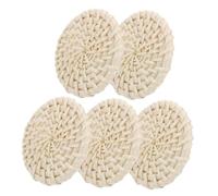 STOBAZA 5 pièces Charms Ronds Rotin Naturel Pendentifs Tissés Solides Clairs Accessoires DIY pour Boucles Oreilles Bohèmes Création de Bijoux Artisanaux