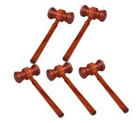 STOBAZA 5 pièces Marteaux de Juge Bois Massif Accessoires de Costume pour Ventes Aux Enchères Mini Maillets Légers et Portables Finition Soignée et Jouets de Jeu de Rôle Judiciaire