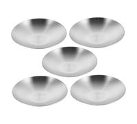STOBAZA 5 pièces Set de Mini Assiettes Rondes Acier Inoxydable pour Sauces et Condiments Plats Élégants pour Apéritifs pour Épices Sushi et Assaisonnements