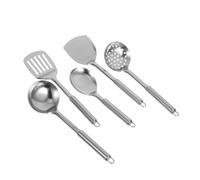 STOBAZA 5 Pièces Ustensiles Cuisine Inox Cuillère à Soupe Louche Écumoire pour Cuisson Maison Chef