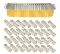 STOBAZA 50 Pièces Barquettes Rectangulaires Jetables Aluminium pour Cuisson Résistance Haute Température Adaptées Four Frigo Air Fryer Multi-usages pour Poisson Viande Fromage Riz