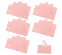 STOBAZA 50 pièces Cartes de Nom de Table Mariage Rose Découpée Design Perlé Rose Élégant Cartes Place Invités Faciles à Écrire Décoration Chic pour Réception Intérieure et Extérieure