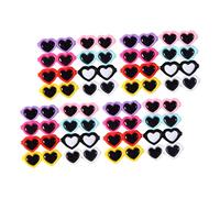 STOBAZA 50 pièces DIY Phone Case Charms Resin Craft Ornaments Heart-shaped Glasses Design Mixed Colors For Phone Cover Decoration
